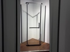 Cassa doccia a quadrante di angolo in vetro temperato nero ISO9001