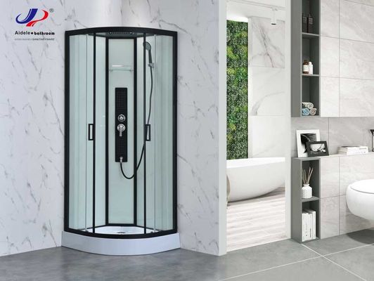 Sala doccia di design moderno con telaio nero e vetro temperato da 4/5 mm con tetto di vetro